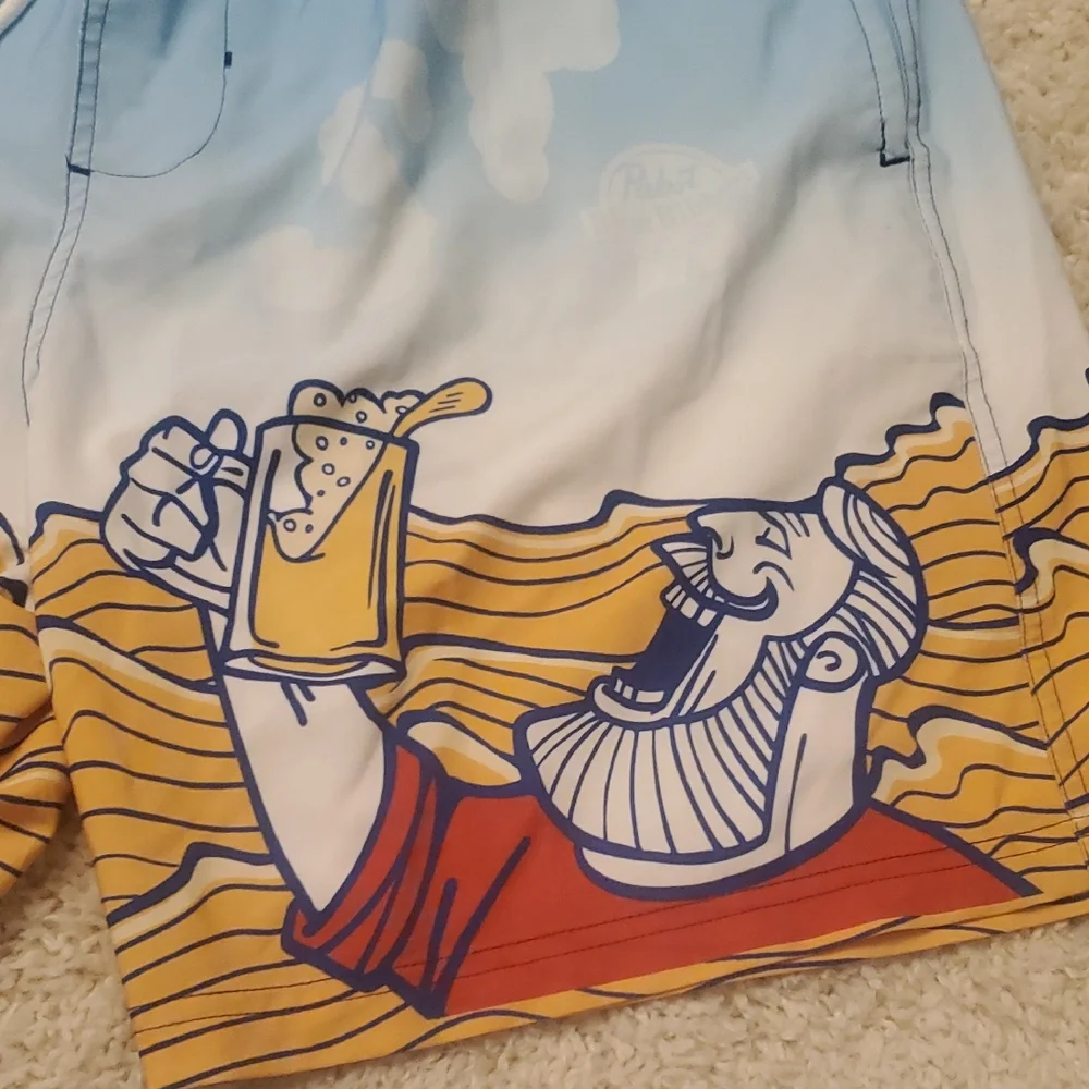 5 For 25$ Pabst Blue Ribbon Beer Swim Shorts‎ Mens Size XL 40/42